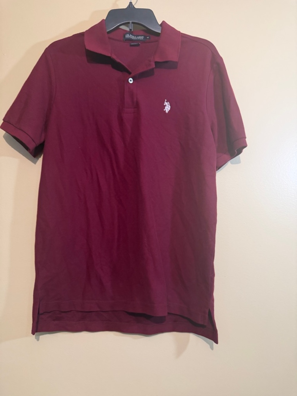 U.S. Polo Assn. Men's Burgundy Polo with White Logo